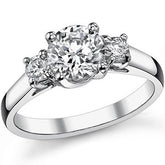 1.3ct (6.5/3.5mm) Round Brilliant Moissanite Trellis 3 Stone Ring