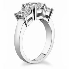 2.2ct (5.5mm/4.5mm) Princess cut Moissanite Three Stone Ring