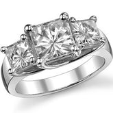 3.8ct (7mm/5mm) Princess cut Moissanite Three Stone Ring