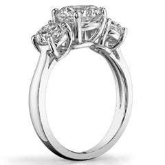 2.5ct(7.5mm,5.0mm) Three-Stone Round Brilliant Moissanite Ring