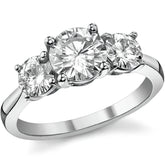 2.25ct(7mm,5mm) Three-Stone Round Brilliant Moissanite Ring
