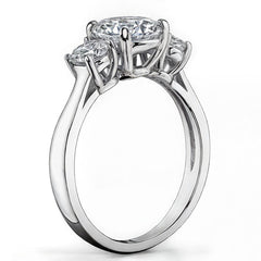 1.75ct(7mm,4mm) Three-Stone Round Brilliant Moissanite Ring