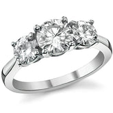 2.0ct(6.5mm,5.0mm) Three-Stone Round Brilliant Moissanite Ring