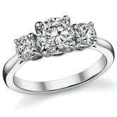 1.5ct (6.5mm,4.0mm) Three-Stone Round Brilliant Moissanite Ring