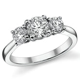 1.25ct (6mm,4.0mm) 3-Stone Round Brilliant Moissanite Ring