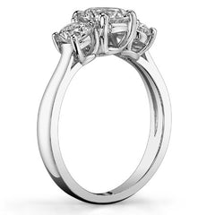 1.25ct (6mm,4.0mm) 3-Stone Round Brilliant Moissanite Ring