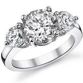 9mm/6mm Round Brilliant Moissanite 3-Stone Ring (4.5ct)