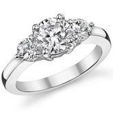 7mm/4mm Round Brilliant Moissanite 3-Stone Ring (1.75ct)