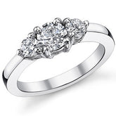 6mm/4mm Round Brilliant Moissanite 3-Stone Ring (1.25ct)