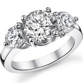 8.5mm/6mm Round Brilliant Moissanite 3-Stone Ring (4.0ct)