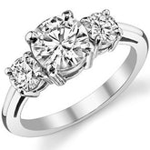 1.75ct (7mm,4mm) Three-Stone Round Brilliant Moissanite Ring