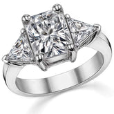 9x7mm, 5.5mm Radiant/Emerald & Trillion Moissanite Three-Stone Ring