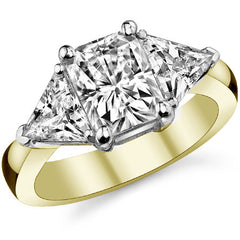 Radiant/Emerald & Trillion Moissanite Three-Stone Ring