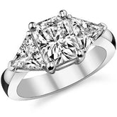 Radiant/Emerald & Trillion Moissanite Three-Stone Ring