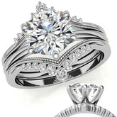 1.5mm Petite Round Brilliant Moissanite Solitaire with Ring Guard