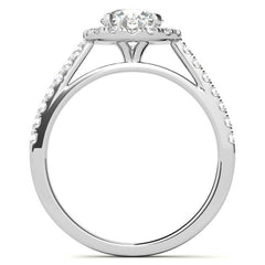 Round Halo Moissanite Engagement Ring