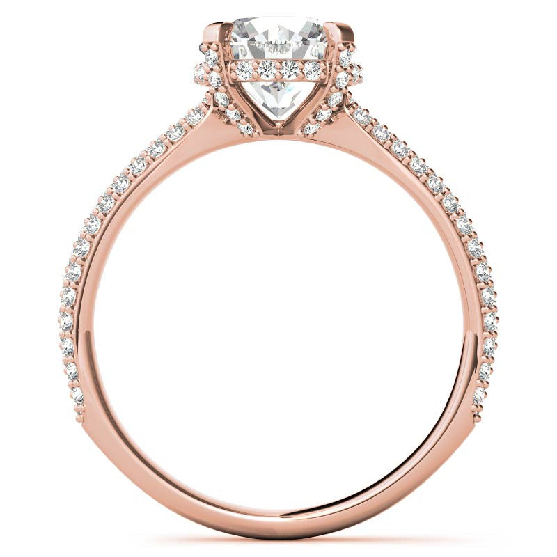 Round Pave Style Moissanite Engagement Ring