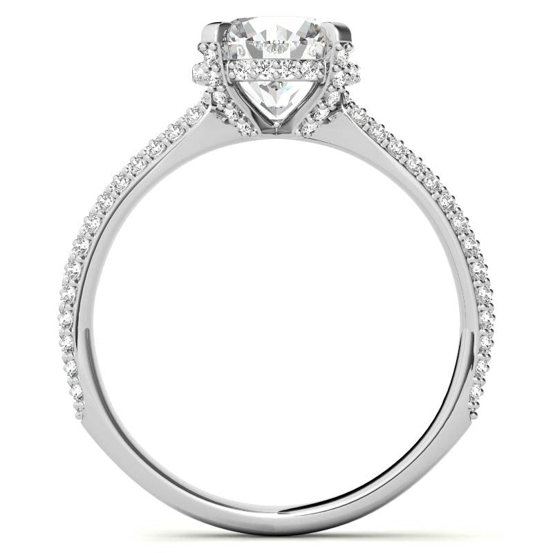 Round Pave Style Moissanite Engagement Ring