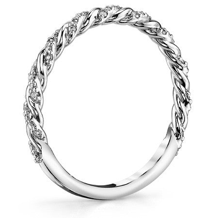 Round Brilliant Moissanite Twisted Rope Stackable Band