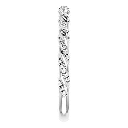 Round Brilliant Moissanite Twisted Rope Stackable Band