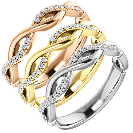 Infinity Style Moissanite Stackable Band