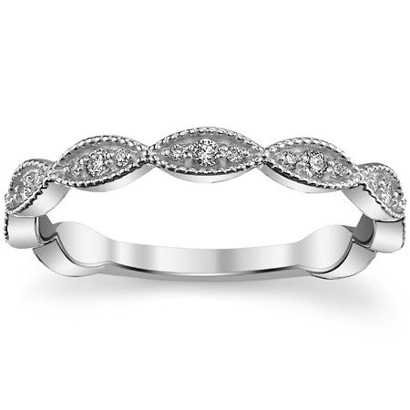 Infinity Style Moissanite Stackable Band with Milgrain