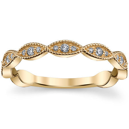 Infinity Style Moissanite Stackable Band with Milgrain
