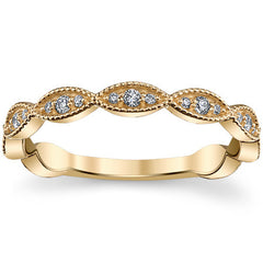 Infinity Style Moissanite Stackable Band with Milgrain