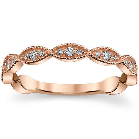 Infinity Style Moissanite Stackable Band with Milgrain
