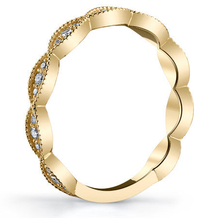 Infinity Style Moissanite Stackable Band with Milgrain