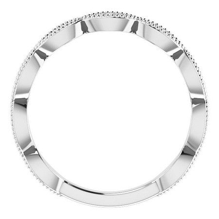 Infinity Style Moissanite Stackable Band with Milgrain