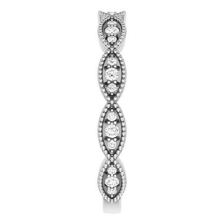 Infinity Style Moissanite Stackable Band with Milgrain