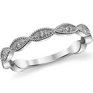 Infinity Style Moissanite Stackable Band with Milgrain