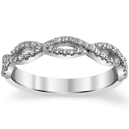 Infinity Style Moissanite Stackable Wedding Band 0.30ct
