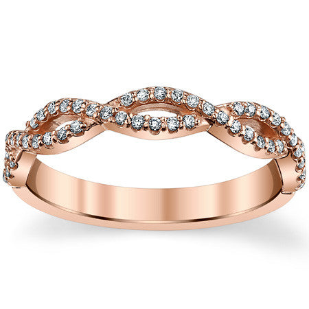 Infinity Style Moissanite Stackable Wedding Band 0.30ct