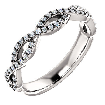 Infinity Style Moissanite Stackable Wedding Band 0.30ct