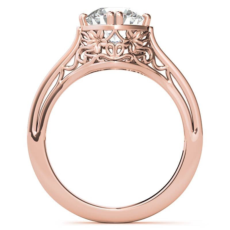 NESW Double Prong Round Brilliant Moissanite Engagement Ring