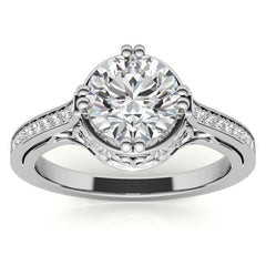 NESW Double Prong Round Brilliant Moissanite Engagement Ring