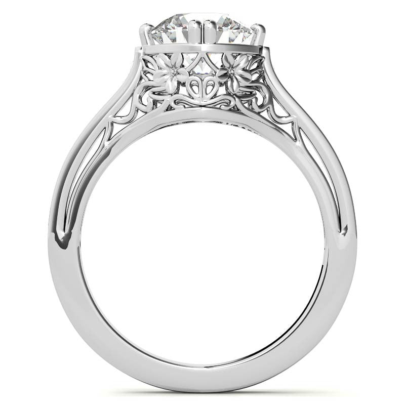 NESW Double Prong Round Brilliant Moissanite Engagement Ring