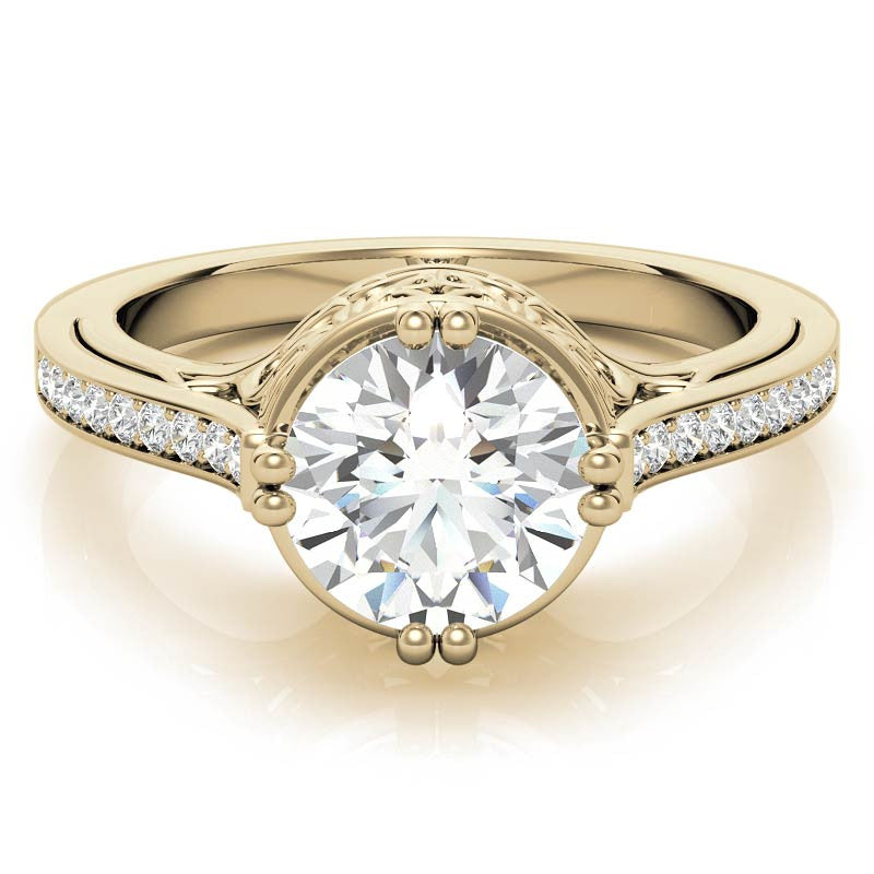 NESW Double Prong Round Brilliant Moissanite Engagement Ring