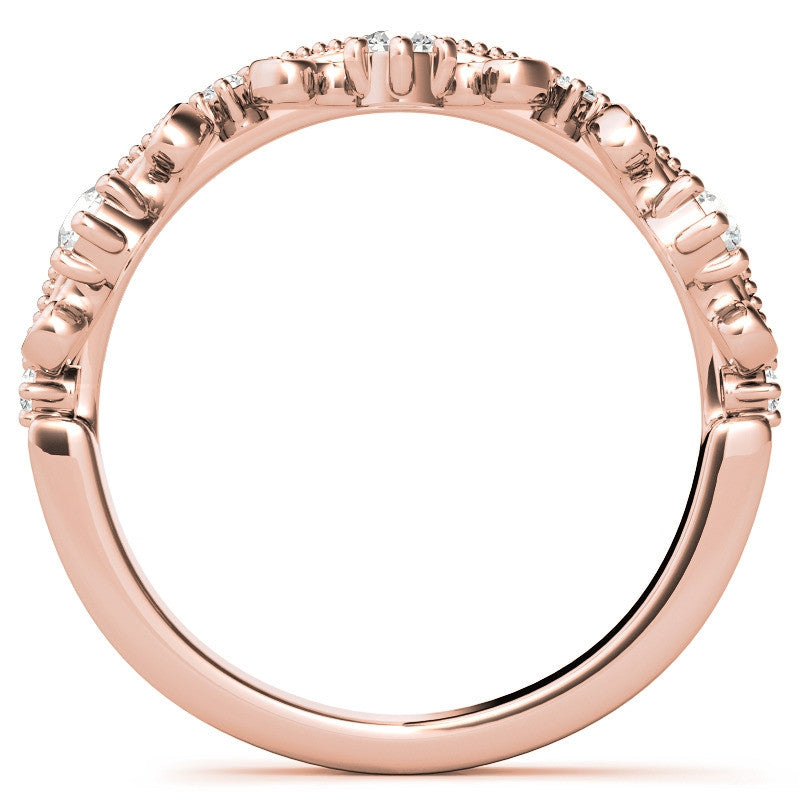 Tiara Design Round Brilliant Moissanite Stackable Band