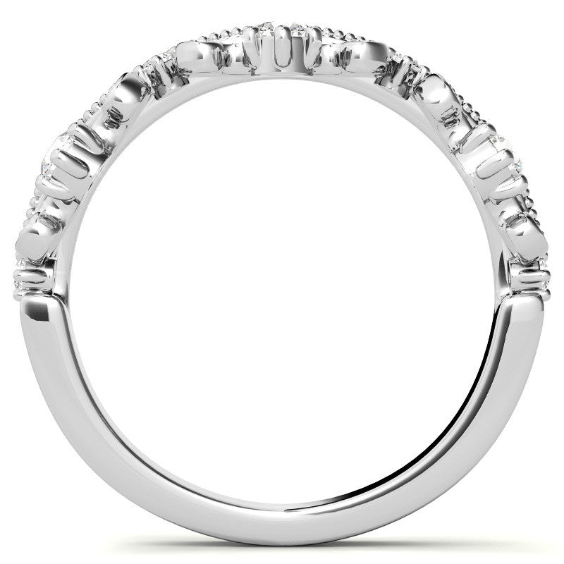 Tiara Design Round Brilliant Moissanite Stackable Band