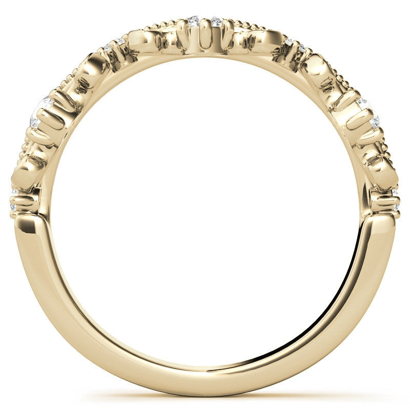Tiara Design Round Brilliant Moissanite Stackable Band