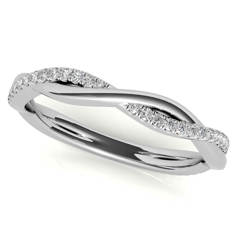 Twisted 4-Prong Round Brilliant Moissanite Engagement Ring