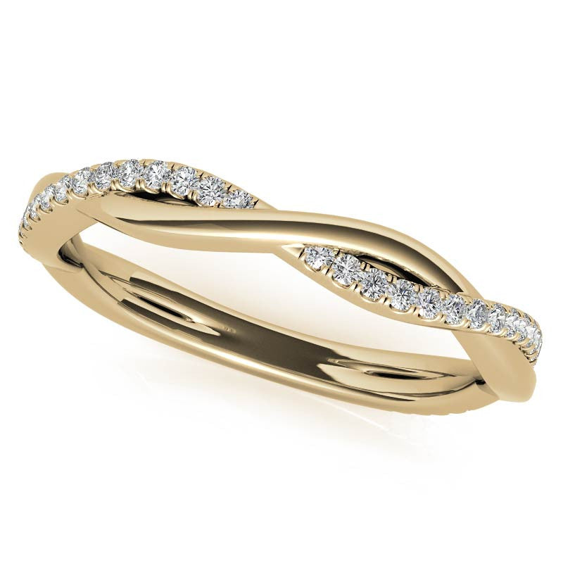 Twisted 4-Prong Round Brilliant Moissanite Engagement Ring