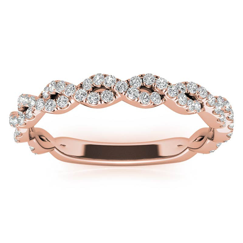 Round Infinity Style Moissanite Stackable Band