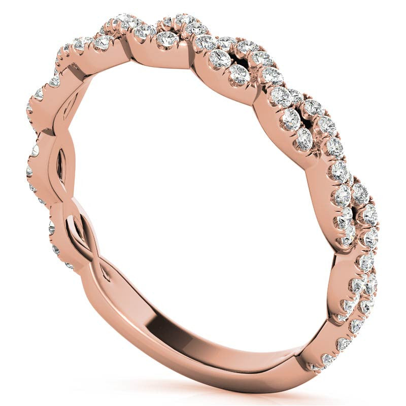 Round Brilliant Three-Stone Infinity Engagement Ring