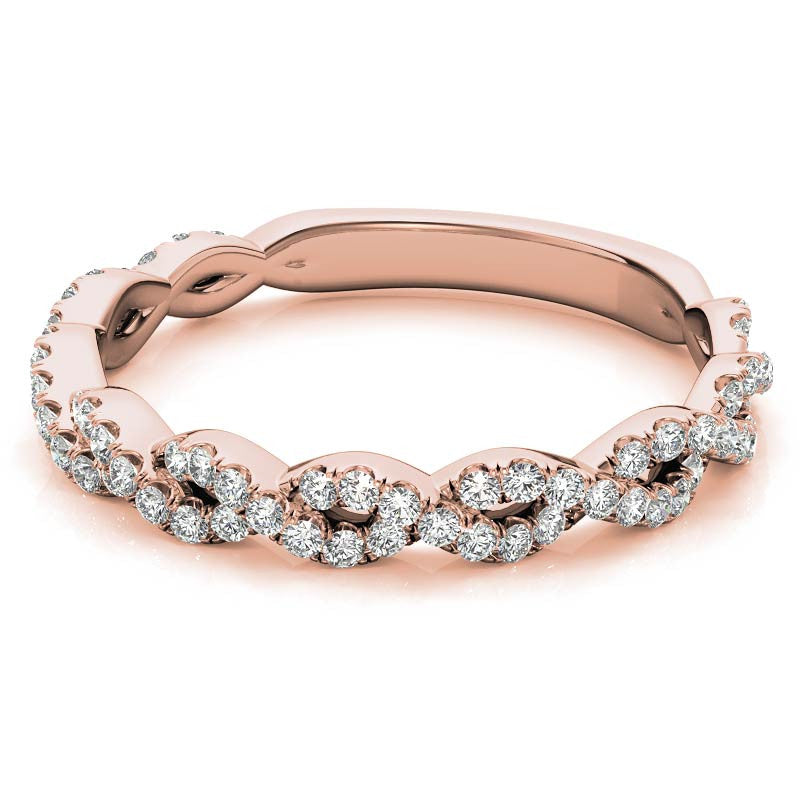 Round Infinity Style Moissanite Stackable Band