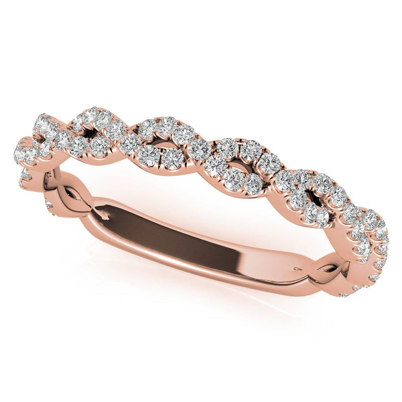Round Brilliant Three-Stone Infinity Engagement Ring
