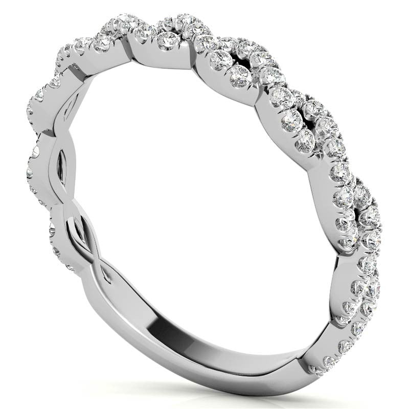 Round Infinity Style Moissanite Stackable Band